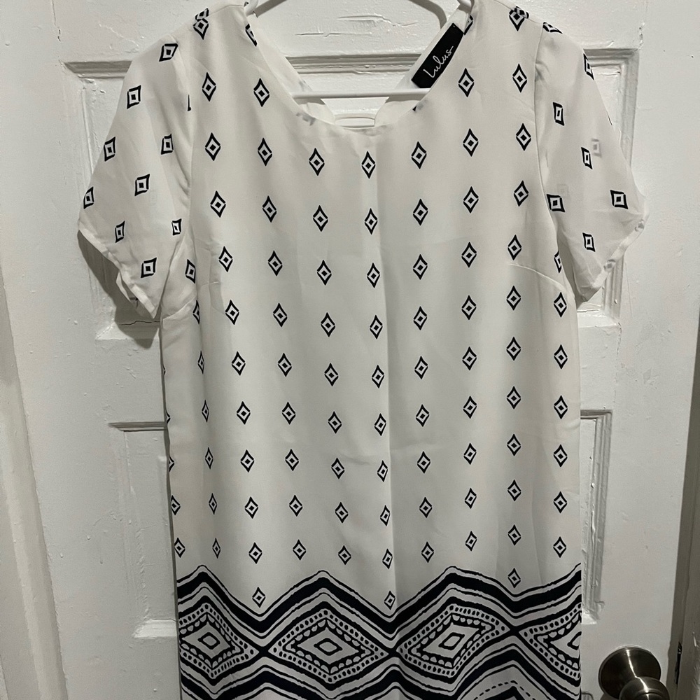 Lulus blue and white patterned top size S